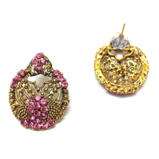 Golden Oxidized Women Earring Jhumka Jhumki Jewelry Drop PushBack Classy Gift 72